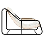 Outdoor Chaise Lounge Set of 3 with Cushion, Patio Lounge Chair Recliner with Acacia Side Table