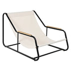 Outdoor Chaise Lounge Set of 3 with Cushion, Patio Lounge Chair Recliner with Acacia Side Table