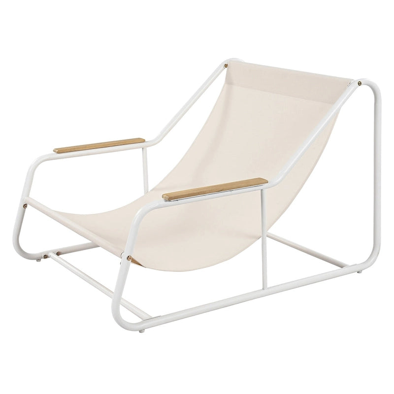 Outdoor Chaise Lounge Set of 3 with Cushion, Patio Lounge Chair Recliner with Acacia Side Table
