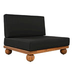 Scott Living Dulcie 4 Piece Outdoor Acacia Wood L Shape Setional Sofa with Removable Cushions