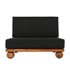 Scott Living Dulcie 4 Piece Outdoor Acacia Wood L Shape Setional Sofa with Removable Cushions