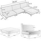 Scott Living Dulcie 4 Piece Outdoor Acacia Wood L Shape Setional Sofa with Removable Cushions