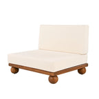Scott Living Dulcie 4 Piece Outdoor Acacia Wood L Shape Setional Sofa with Removable Cushions