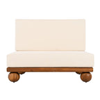 Scott Living Dulcie 4 Piece Outdoor Acacia Wood L Shape Setional Sofa with Removable Cushions