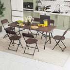 Costway 6 ft Portable Folding Table with Wood Grain HDPE Tabletop Safe - See Details