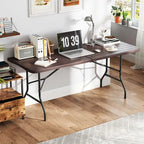 Costway 6 ft Portable Folding Table with Wood Grain HDPE Tabletop Safe - See Details