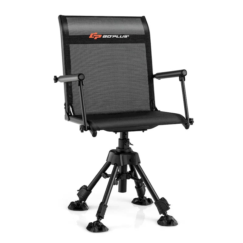 Goplus Swivel Hunting Chair with 4 360 Adjustable Legs Folding Silent - See Details