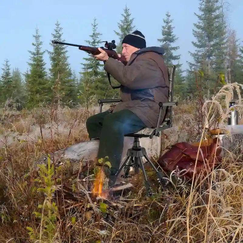 Goplus Swivel Hunting Chair with 4 360 Adjustable Legs Folding Silent - See Details