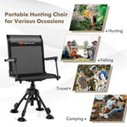 Goplus Swivel Hunting Chair with 4 360 Adjustable Legs Folding Silent - See Details