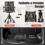 Goplus Swivel Hunting Chair with 4 360 Adjustable Legs Folding Silent - See Details