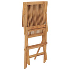 Outdoor Accent Chair Set of 2, Folding Design, Gray, Brown Teak Wood