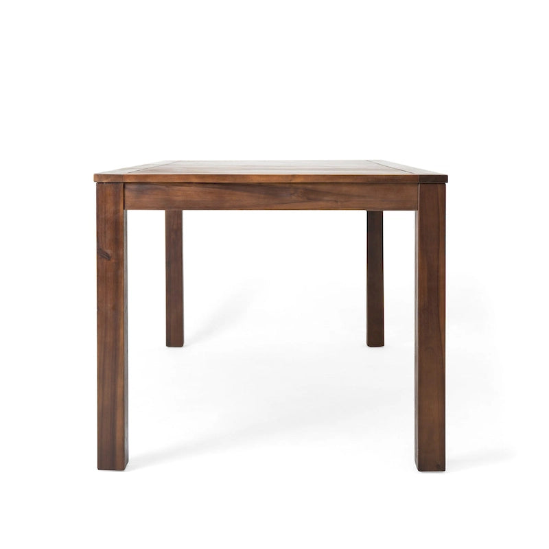 Feya Outdoor Dining Table, 69 Rectangular Top, Brown Acacia Wood
