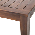 Feya Outdoor Dining Table, 69 Rectangular Top, Brown Acacia Wood
