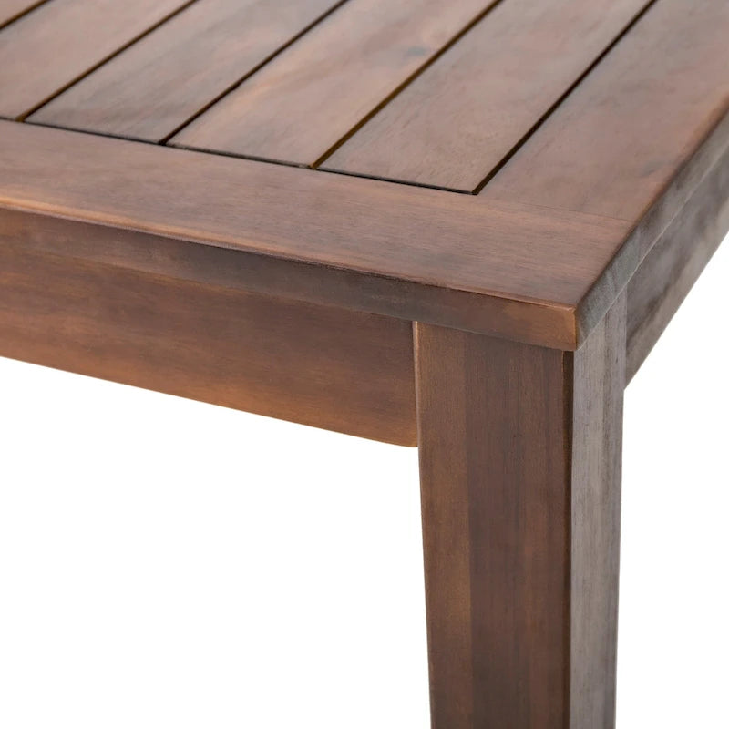 Feya Outdoor Dining Table, 69 Rectangular Top, Brown Acacia Wood
