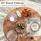 Gymax 39 Outdoor Acacia Wood Bar Table w/ Slatted Tabletop for