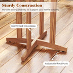 Gymax 39 Outdoor Acacia Wood Bar Table w/ Slatted Tabletop for
