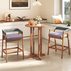 Gymax 39 Outdoor Acacia Wood Bar Table w/ Slatted Tabletop for