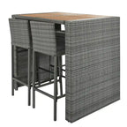 5 Pcs Outdoor Rattan Dining Table and Chairs Set, Patio Conversation Furniture Sets with Height Table and 4 Chairs