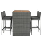 5 Pcs Outdoor Rattan Dining Table and Chairs Set, Patio Conversation Furniture Sets with Height Table and 4 Chairs