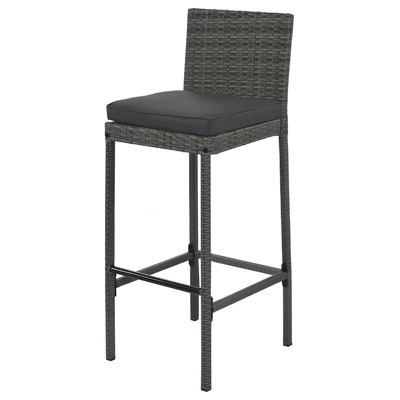 5 Pcs Outdoor Rattan Dining Table and Chairs Set, Patio Conversation Furniture Sets with Height Table and 4 Chairs