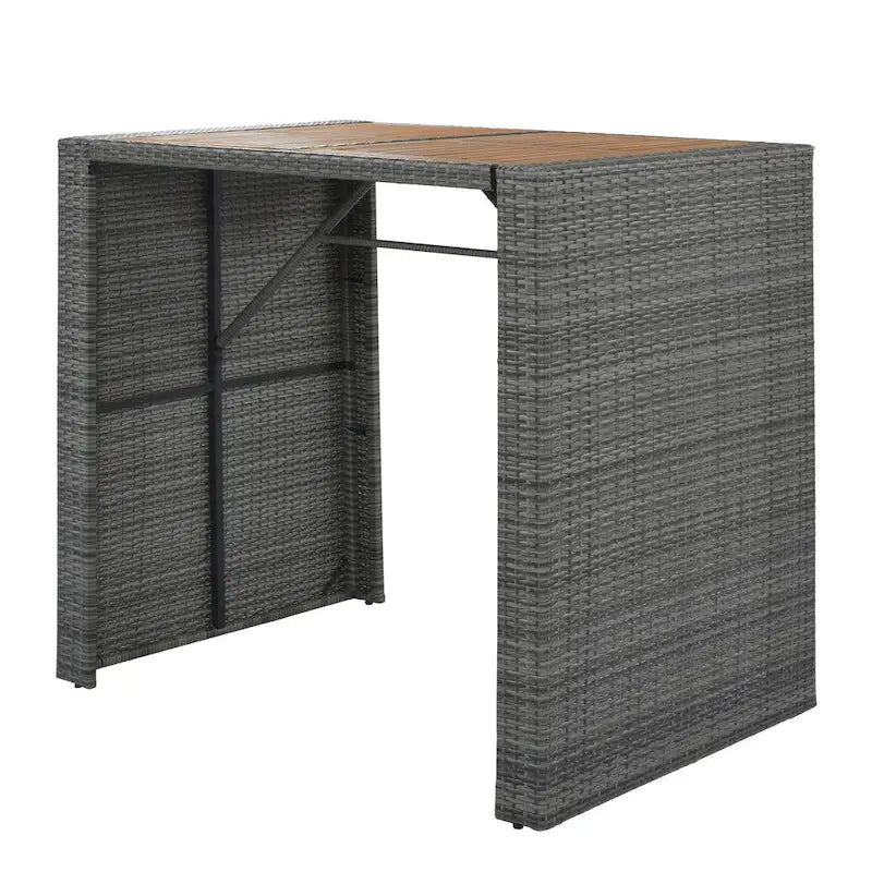 5 Pcs Outdoor Rattan Dining Table and Chairs Set, Patio Conversation Furniture Sets with Height Table and 4 Chairs