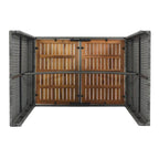 5 Pcs Outdoor Rattan Dining Table and Chairs Set, Patio Conversation Furniture Sets with Height Table and 4 Chairs