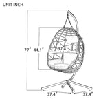 GDFStudio - Celeste Indoor Outdoor Swing Egg Chair with Stand for Relaxing Patio and Garden Lounging