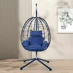GDFStudio - Celeste Indoor Outdoor Swing Egg Chair with Stand for Relaxing Patio and Garden Lounging