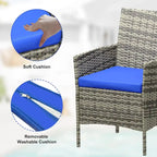 3-Piece Patio Furniture Set with Rattan Wicker Chairs and Coffee Table for Garden