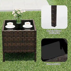 3-Piece Patio Furniture Set with Rattan Wicker Chairs and Coffee Table for Garden
