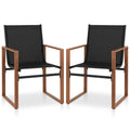 Gymax 2 PCS Outdoor Dining Chairs Patio Furniture Chair w/ Breathable