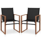 Gymax 2 PCS Outdoor Dining Chairs Patio Furniture Chair w/ Breathable