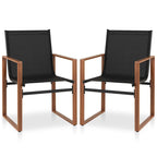 Gymax 2 PCS Outdoor Dining Chairs Patio Furniture Chair w/ Breathable