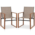 Gymax 2 PCS Outdoor Dining Chairs Patio Furniture Chair w/ Breathable