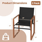 Gymax 2 PCS Outdoor Dining Chairs Patio Furniture Chair w/ Breathable
