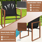 Gymax 2 PCS Outdoor Dining Chairs Patio Furniture Chair w/ Breathable
