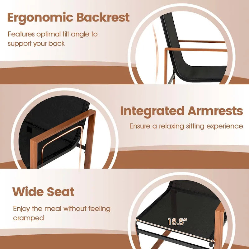 Gymax 2 PCS Outdoor Dining Chairs Patio Furniture Chair w/ Breathable