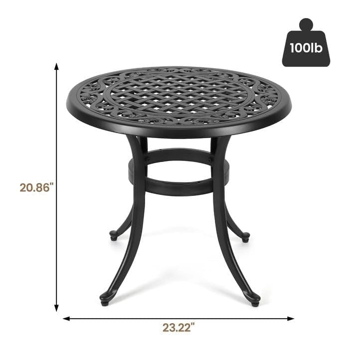 23.22 Round Cast Aluminum Outdoor Bistro TableMosaic Outdoor Round Side Table