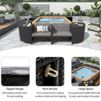 Outdoor Rattan Sectional Sofa Set with Mini Sofa
