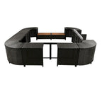Outdoor Rattan Sectional Sofa Set with Mini Sofa