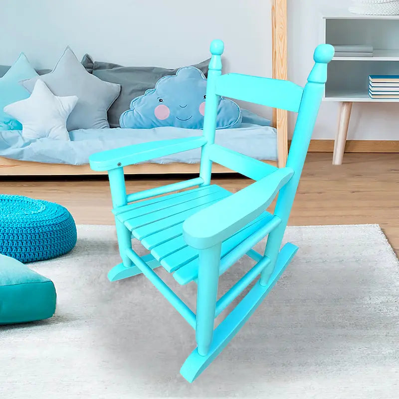 Durable Child's Wood Porch Rocker, Outdoor Rocking Chair, Indoor or Outdoor Suitable for 3-7 Years Old