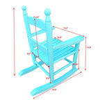 Durable Child's Wood Porch Rocker, Outdoor Rocking Chair, Indoor or Outdoor Suitable for 3-7 Years Old