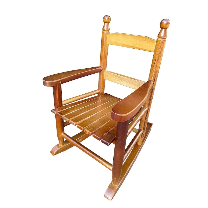 Durable Child's Wood Porch Rocker, Outdoor Rocking Chair, Indoor or Outdoor Suitable for 3-7 Years Old