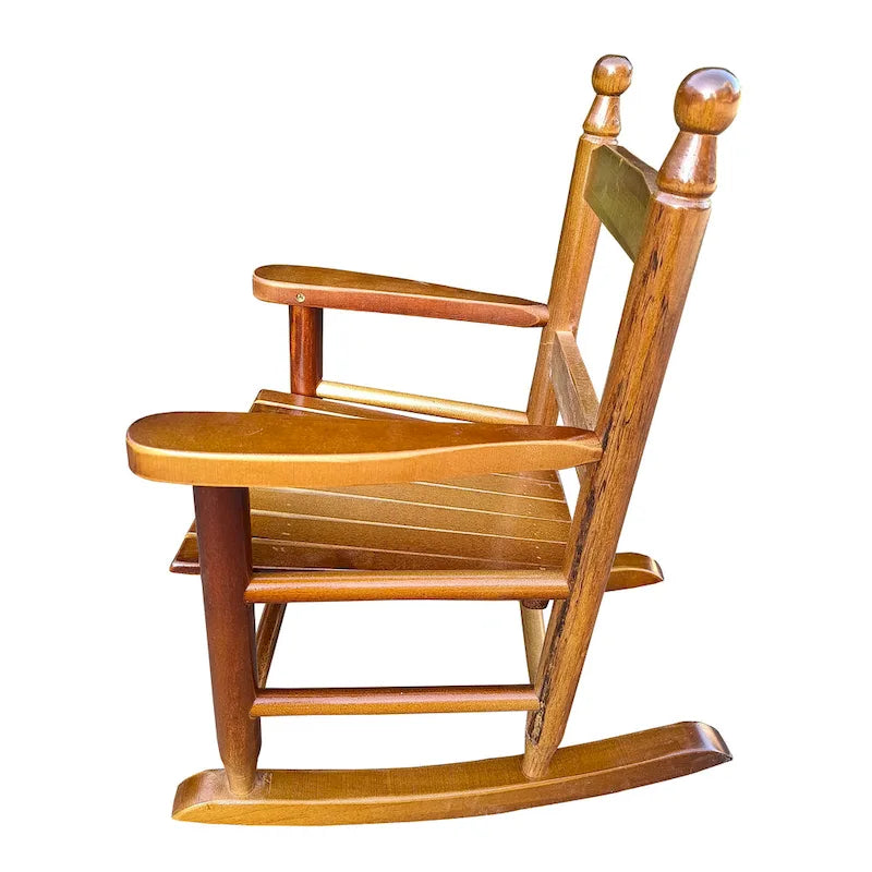 Durable Child's Wood Porch Rocker, Outdoor Rocking Chair, Indoor or Outdoor Suitable for 3-7 Years Old