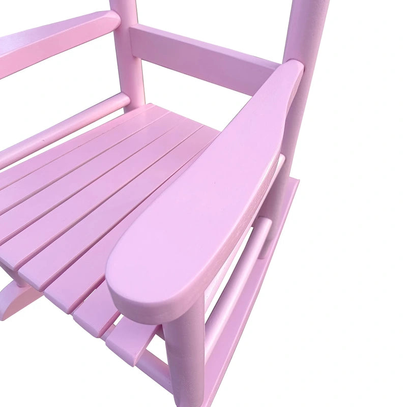 Durable Child's Wood Porch Rocker, Outdoor Rocking Chair, Indoor or Outdoor Suitable for 3-7 Years Old