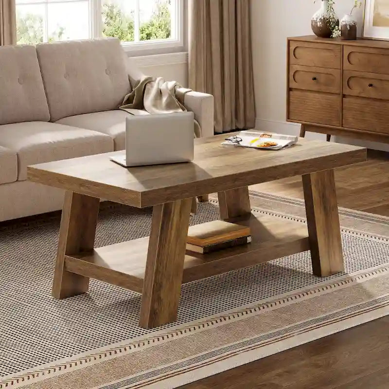Farmhouse Coffee Table, 47.24-Inch Center Table