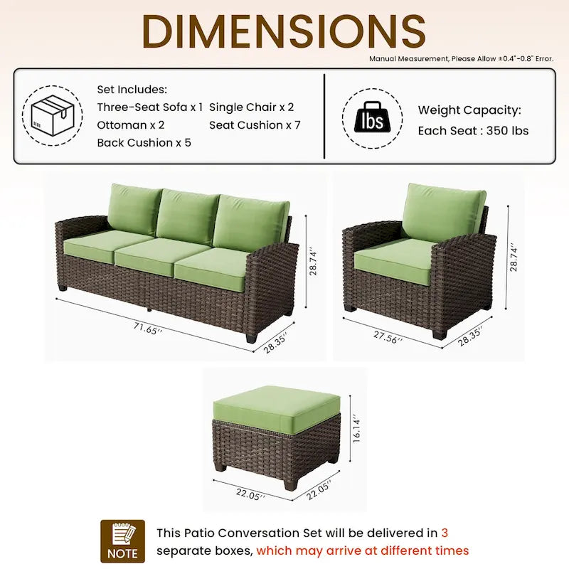 XIZZI 5-piece Patio Furniture Conversation Seating Set
