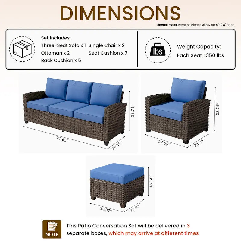 XIZZI 5-piece Patio Furniture Conversation Seating Set