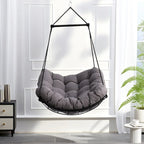 Luxury Hammock Chair Swing with Oversized Plush Cushion, Swivel Indoor/Outdoor Hanging Chair for Patio, Balcony, Bedroom