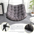 Luxury Hammock Chair Swing with Oversized Plush Cushion, Swivel Indoor/Outdoor Hanging Chair for Patio, Balcony, Bedroom
